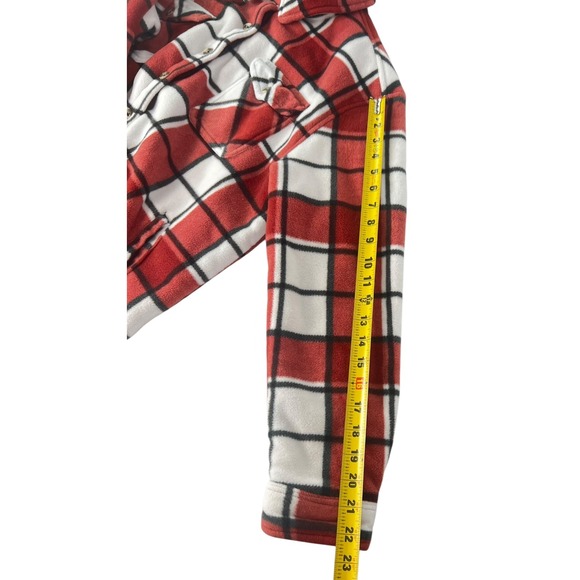Sage Collective Women's Shacket Faux Fur Lined Plush Plaid Button Front XL Warm - Picture 10 of 10